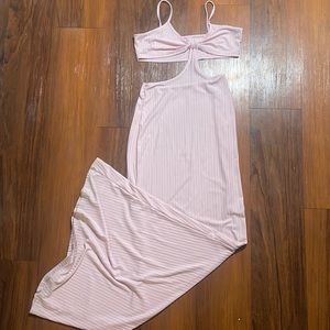 Light pink cut out maxi dress